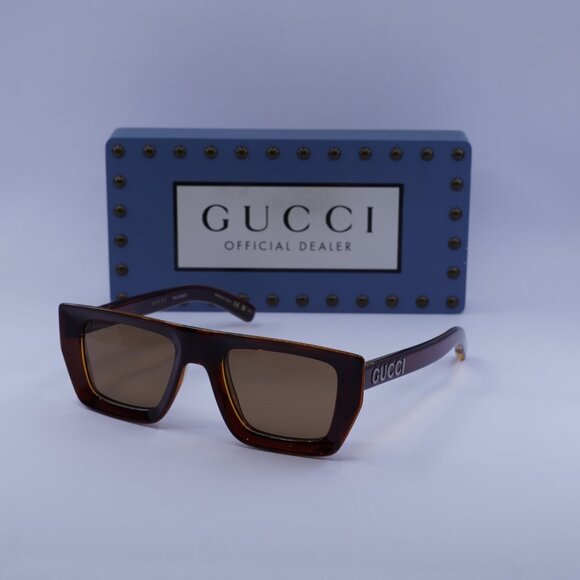 Gucci GG1723S 002 Square Sunglasses -Transparent Brown - Picture 5 of 12